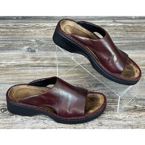 NAOT Rome Polar Sea Slide Comfort Sandals Womens Red Leather Mule EUR 40 US 9.5